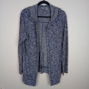 Kenar Women's Open Front Cardigan Hoodie Blue Marbled Size M Lightweight